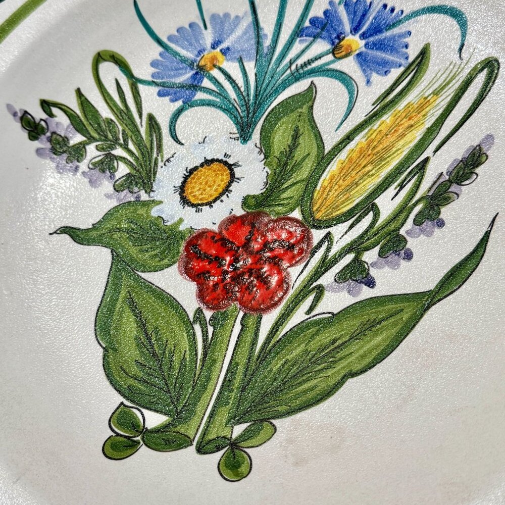Vintage Hand-Painted Ceramic Plate, La Torre Montecatini Alto, Italian, 13.5" - Picture 5 of 11